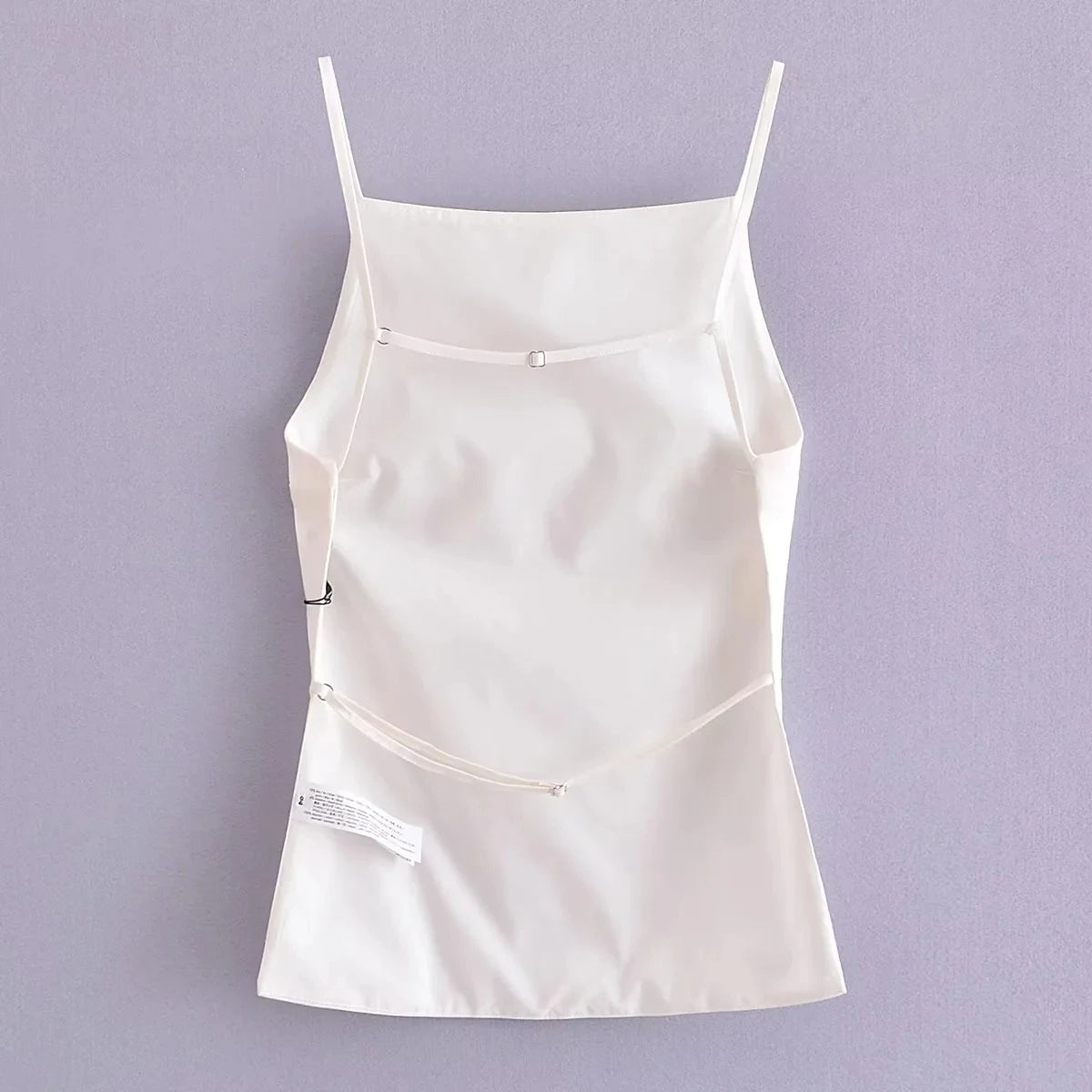 HXAO Sleeveless Black White Crop Top Women Backless Sexy Tank Tops Woman Thin Straps Party Summer Tops Streetwear Women's Top