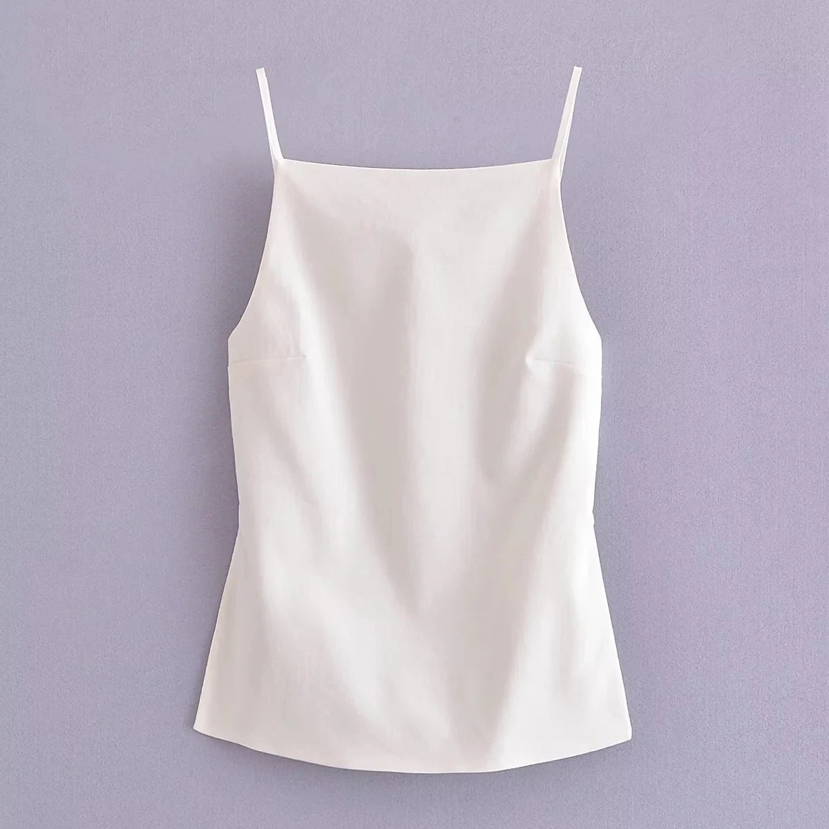 HXAO Sleeveless Black White Crop Top Women Backless Sexy Tank Tops Woman Thin Straps Party Summer Tops Streetwear Women's Top